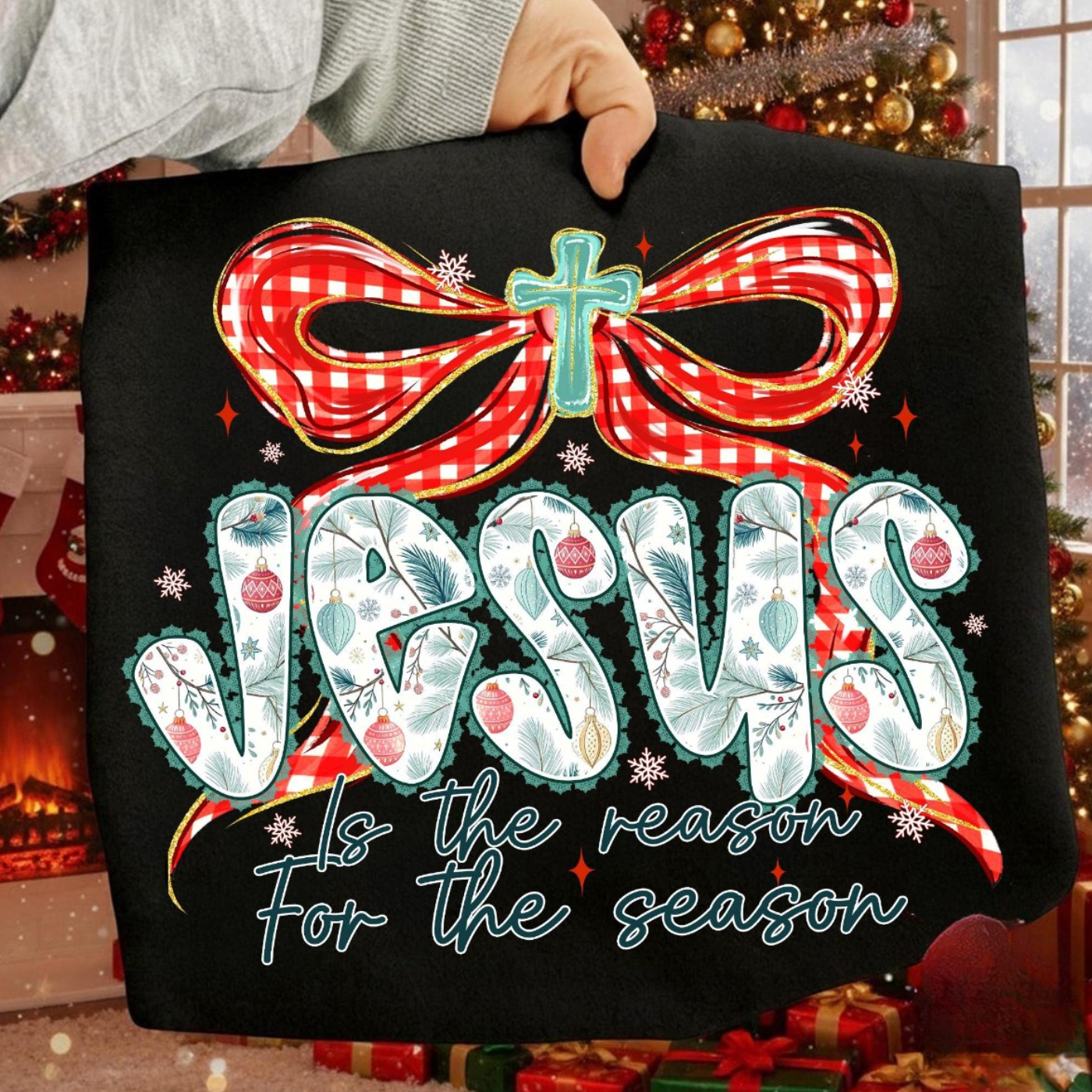 Jesus Is The Reason For The Season Black Tee