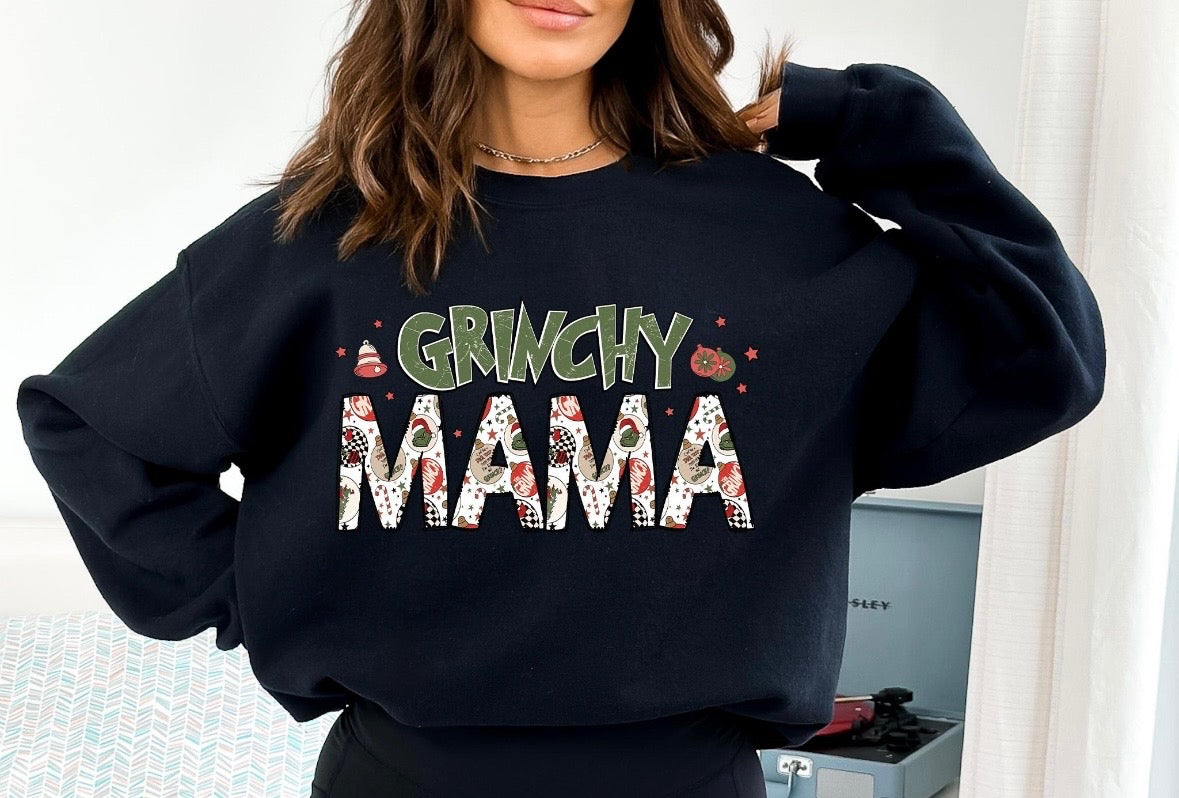 Grinch Mama Black Sweatshirt
