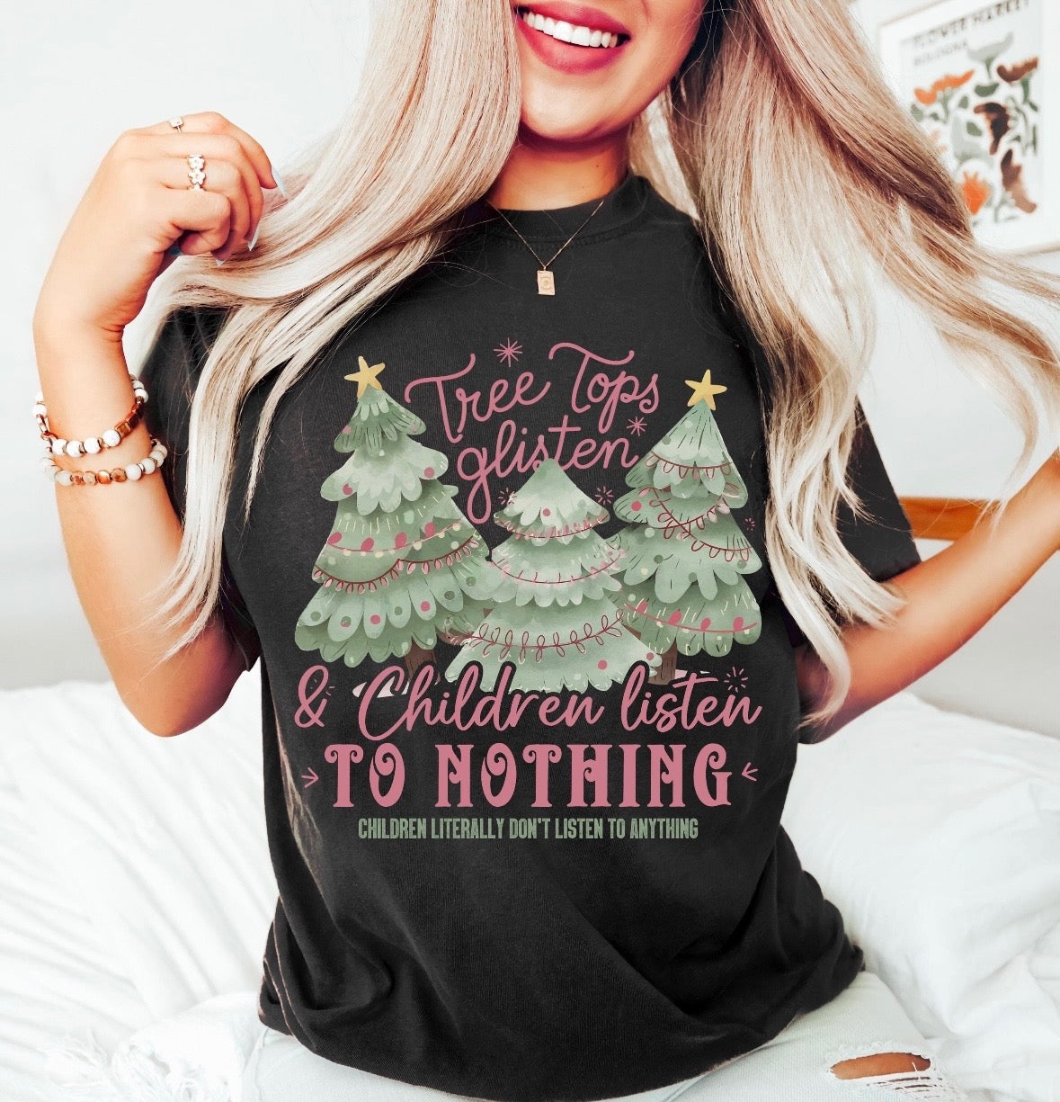 Tree Tops Glisten Pepper Tee
