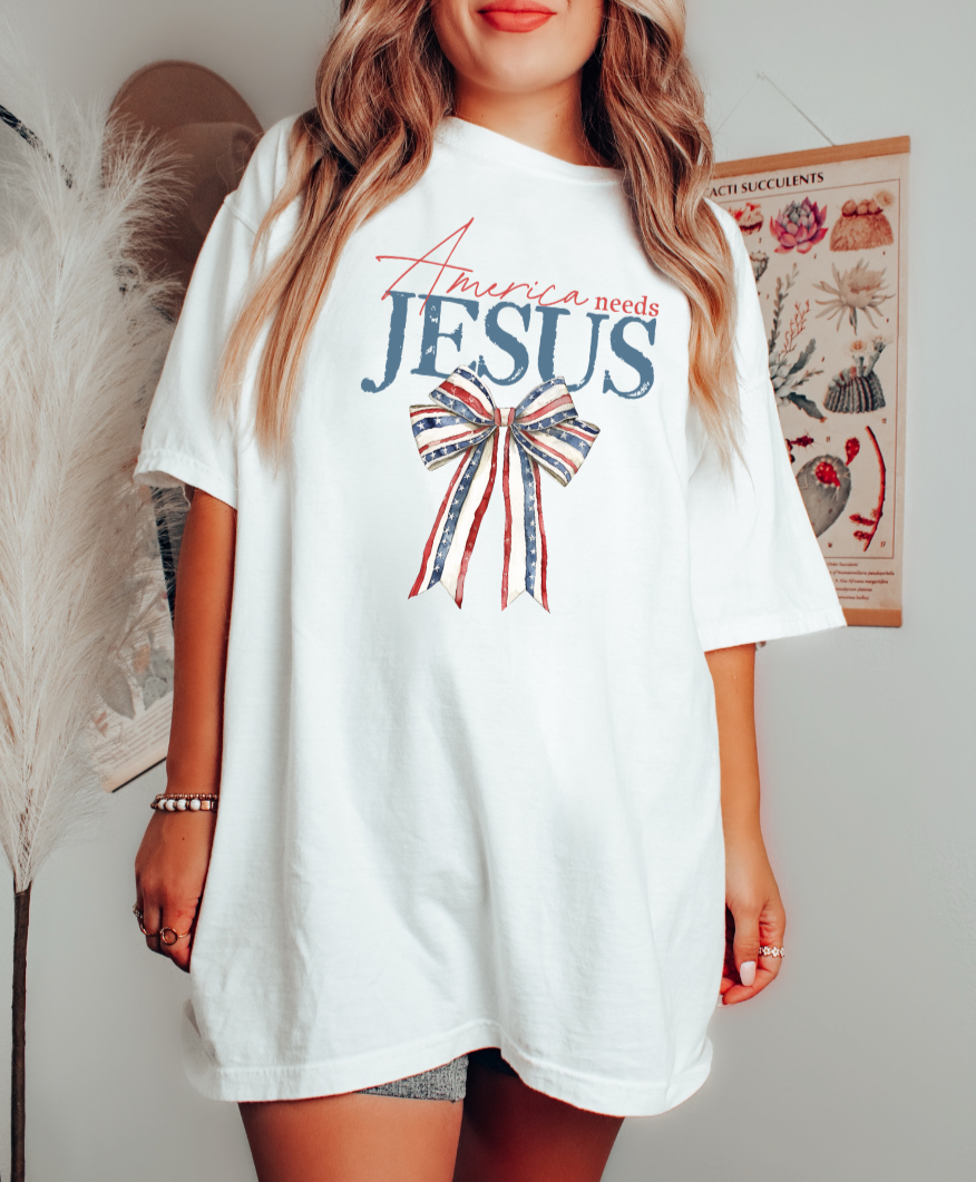AMERICA NEEDS JESUS - ADULT TEE
