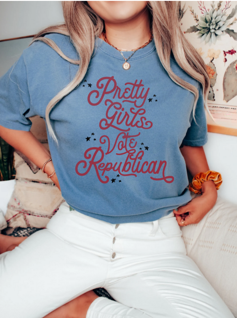 PRETTY GIRLS VOTE REPUBLICAN - ADULT TEE