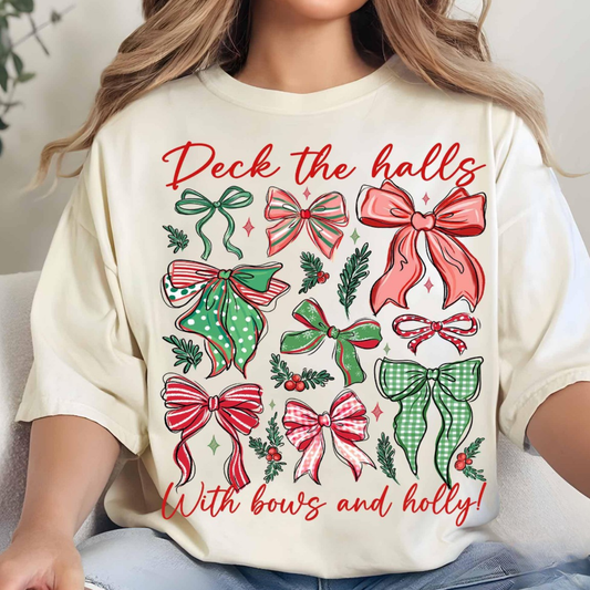 Deck The Halls With Bows + Holly Ivory Tee (Copy)