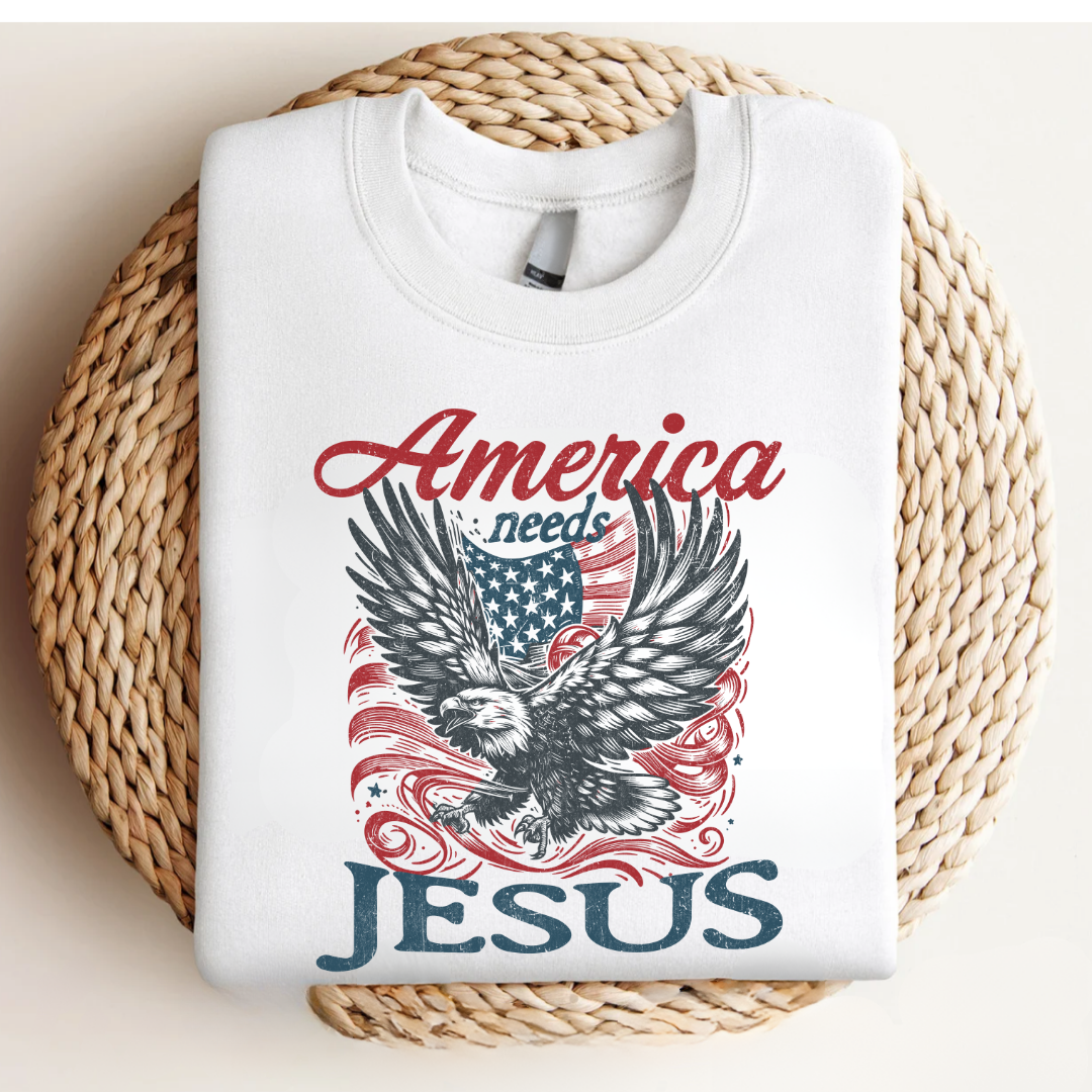 AMERICA NEEDS JESUS - ADULT TEE