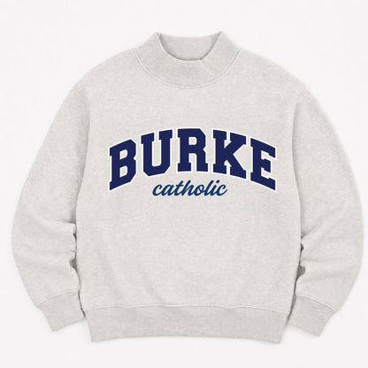 PREORDER: TPC Exclusive | Burke Catholic Mockneck Sweatshirt Heather Gray / Navy