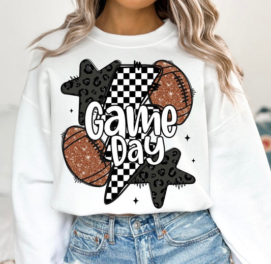 Game Day Glitter White Sweatshirt