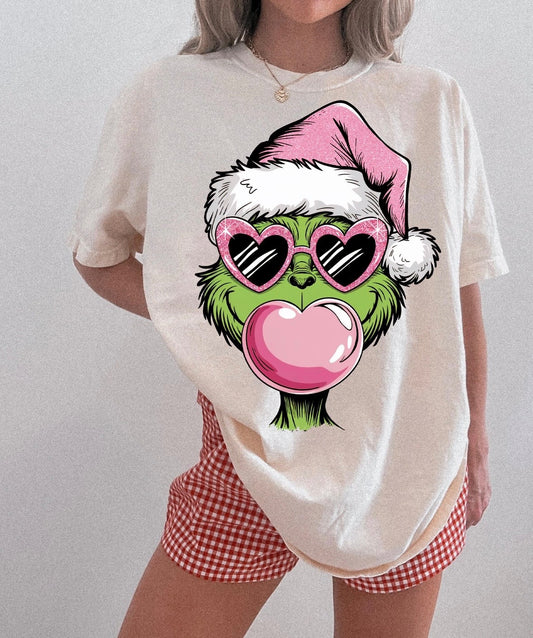 Bubblegum Grinch Ivory Tee