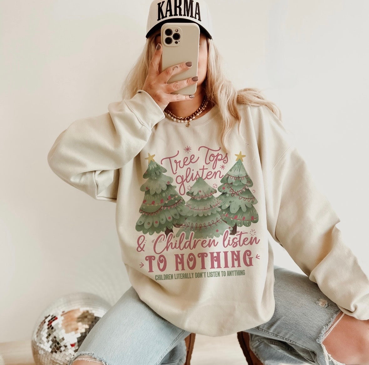 Treetops Glisten Sand Sweatshirt