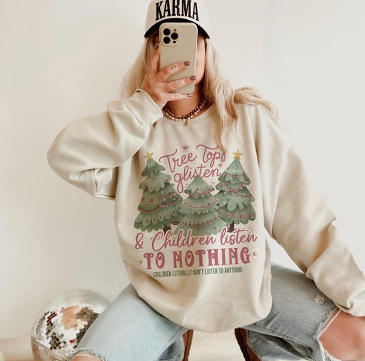 Treetops Glisten Sand Sweatshirt