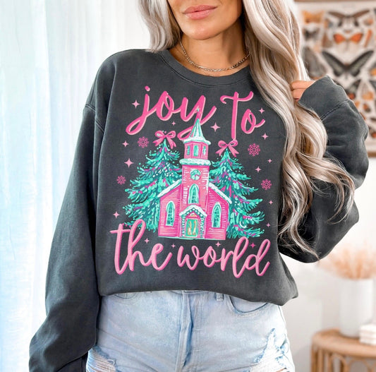 Pink Joy To The World Pepper Sweatshirt