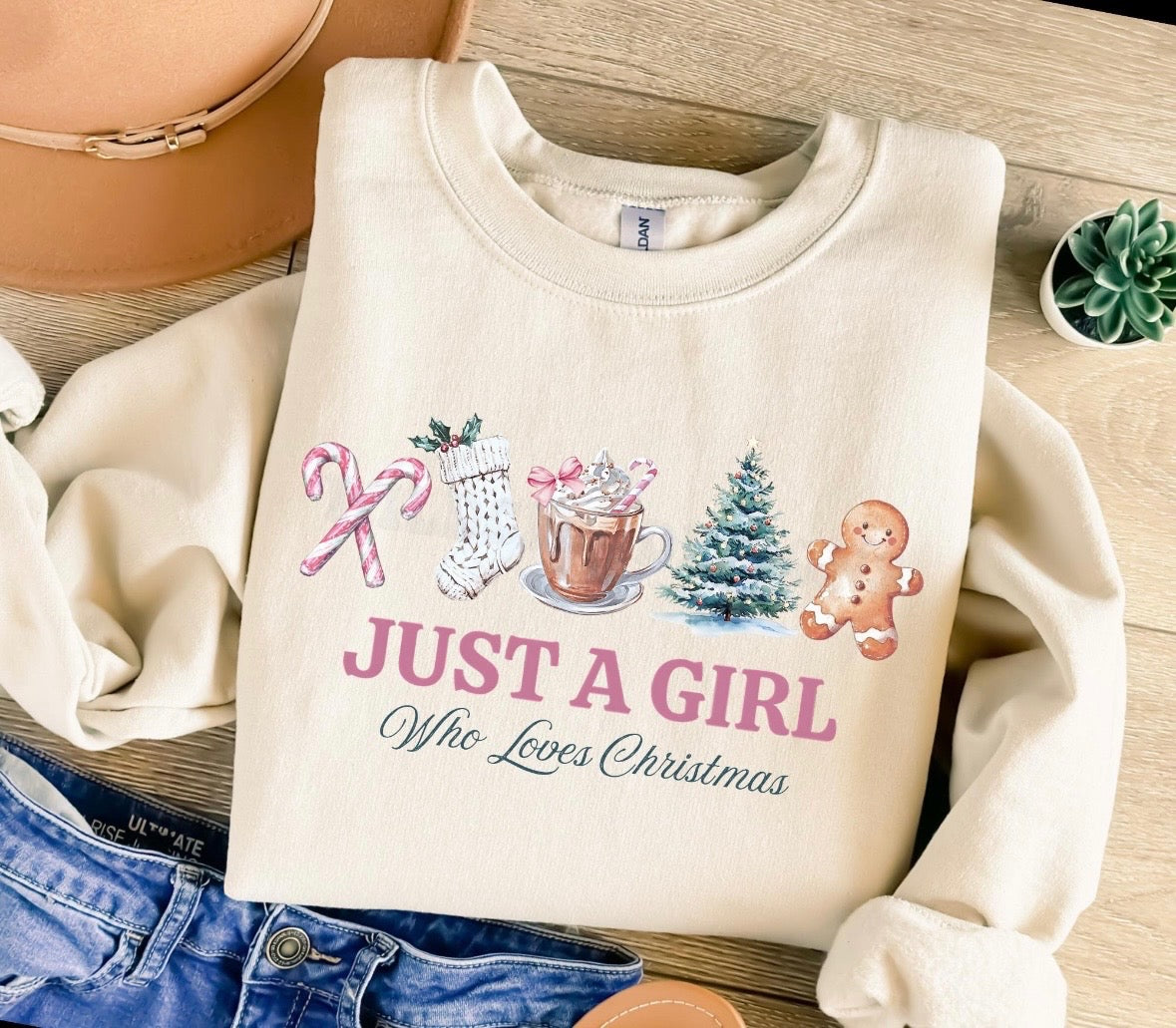 Just A Girl Who Loves Christmas Sand Sweatshirt