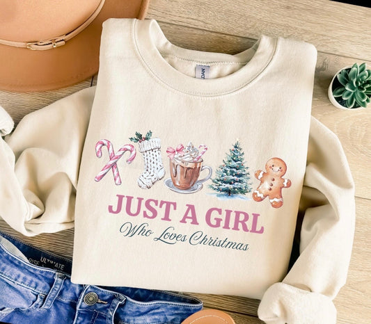 Just A Girl Who Loves Christmas Sand Sweatshirt