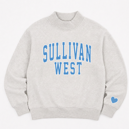 PREORDER: TPC Exclusive | Sullivan West Mockneck Sweatshirt Heather Gray / Light Blue