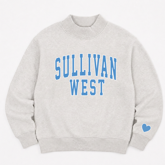 PREORDER: TPC Exclusive | Sullivan West Mockneck Sweatshirt Heather Gray / Light Blue