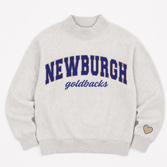 PREORDER: TPC Exclusive | Newburgh Goldbacks Mockneck Sweatshirt Heather Gray / Navy