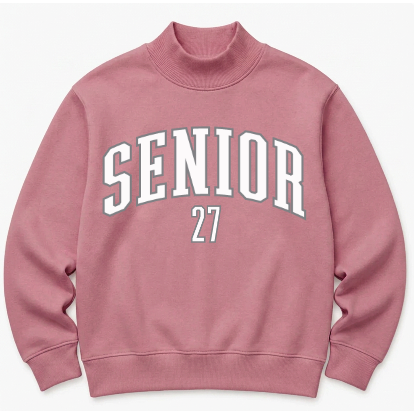 PREORDER: TPC Exclusive | Senior '27 Mockneck Sweatshirt Heather Mauve / White