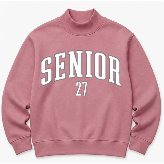 PREORDER: TPC Exclusive | Senior '27 Mockneck Sweatshirt Heather Mauve / White