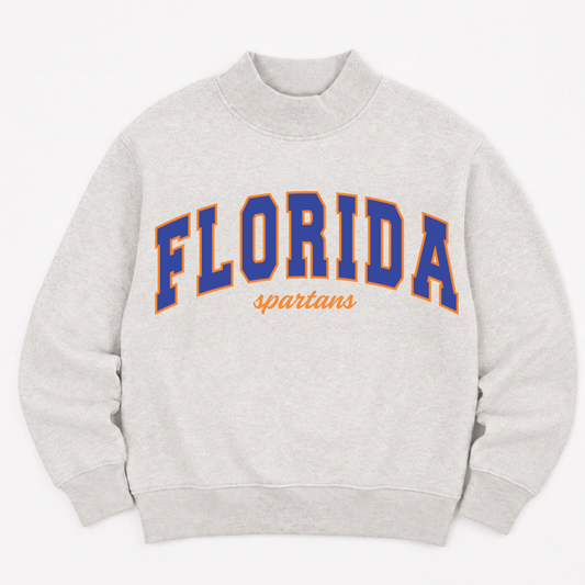 PREORDER: TPC Exclusive | Florida Spartans Mockneck Sweatshirt Heather Gray / Royal