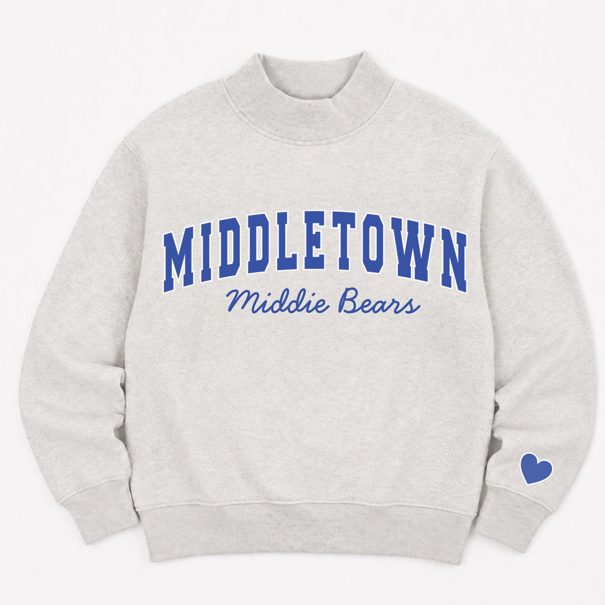 PREORDER: TPC Exclusive | Middletown Middie Bears Mockneck Sweatshirt Heather Gray / Light Blue