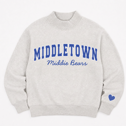 PREORDER: TPC Exclusive | Middletown Middie Bears Mockneck Sweatshirt Heather Gray / Light Blue
