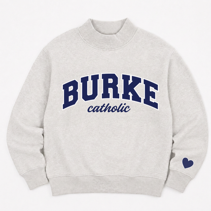 TPC Exclusive | Burke Catholic Mockneck Sweatshirt Heather Gray / Navy