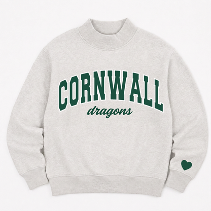 PREORDER: TPC Exclusive | Cornwall Dragons Mockneck Sweatshirt Heather Gray/Dark Green