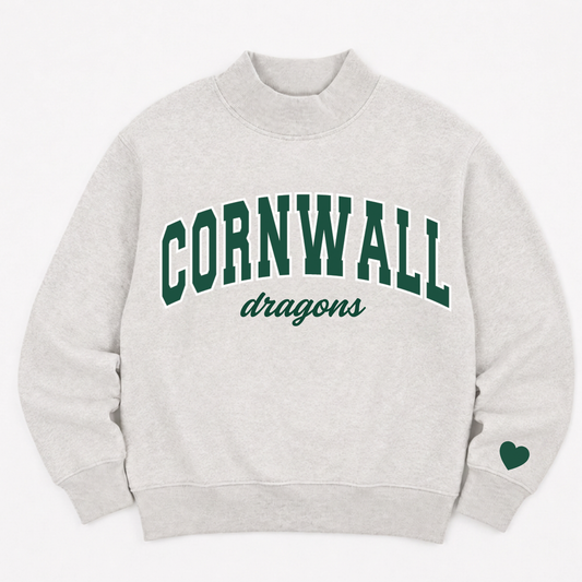 PREORDER: TPC Exclusive | Cornwall Dragons Mockneck Sweatshirt Heather Gray/Dark Green
